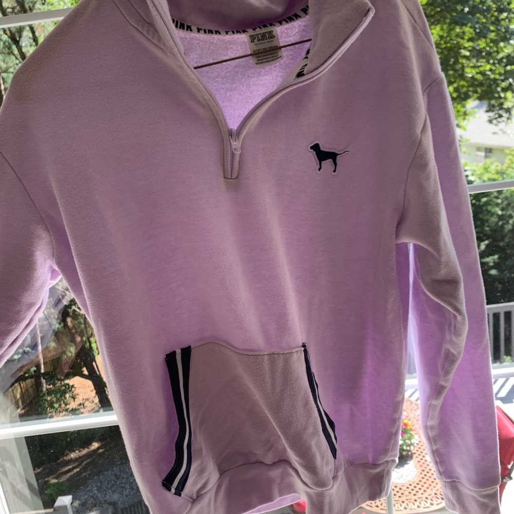 sporty looking Pink Purple quarter zip w pocket